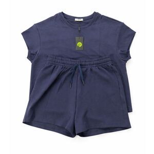 Pinspark Navy Lounge Set 2 Piece Shorts Outfit Casual Chic Athleisure Capsule